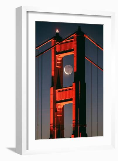 Coffee and Crescent, Moon Alignment, Golden Gate Bridge, San Francisco-Vincent James-Framed Photographic Print