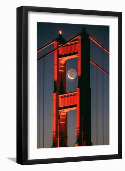 Coffee and Crescent, Moon Alignment, Golden Gate Bridge, San Francisco-Vincent James-Framed Premium Photographic Print