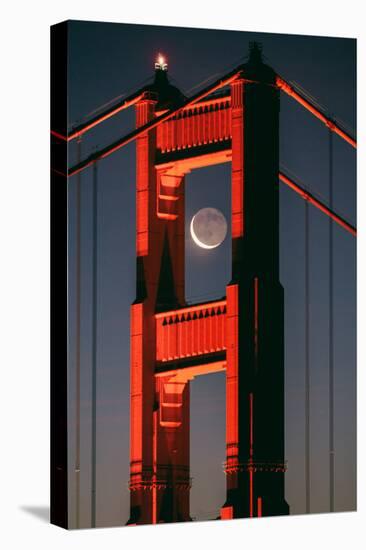 Coffee and Crescent, Moon Alignment, Golden Gate Bridge, San Francisco-Vincent James-Stretched Canvas