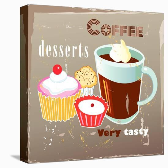 Coffee And Desserts-Tanor-Stretched Canvas