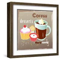 Coffee And Desserts-Tanor-Framed Art Print