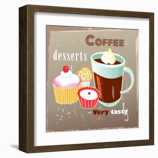 Coffee And Desserts-Tanor-Framed Art Print