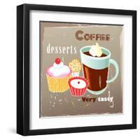 Coffee And Desserts-Tanor-Framed Art Print