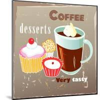 Coffee And Desserts-Tanor-Mounted Art Print