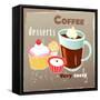 Coffee And Desserts-Tanor-Framed Stretched Canvas