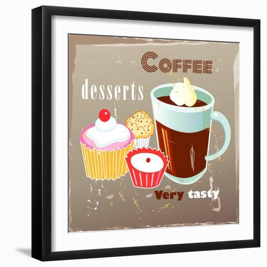 Coffee And Desserts-Tanor-Framed Art Print