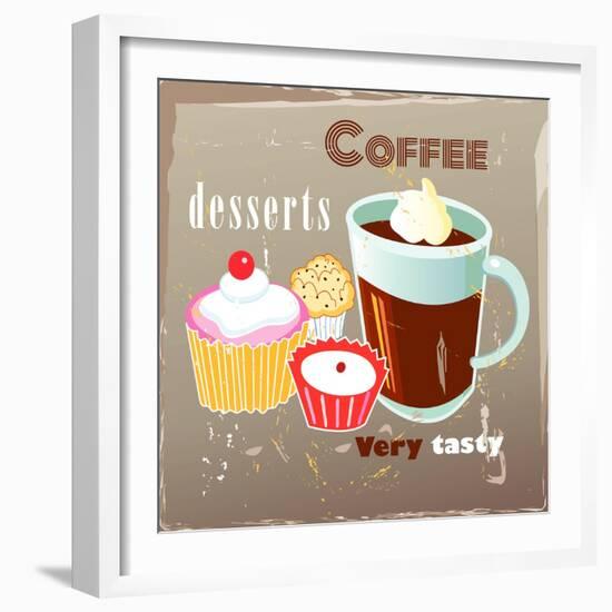 Coffee And Desserts-Tanor-Framed Art Print