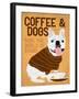 Coffee and Dogs French Bulldog-Ginger Oliphant-Framed Art Print