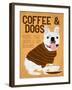 Coffee and Dogs French Bulldog-Ginger Oliphant-Framed Art Print