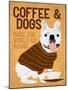 Coffee and Dogs French Bulldog-Ginger Oliphant-Mounted Art Print