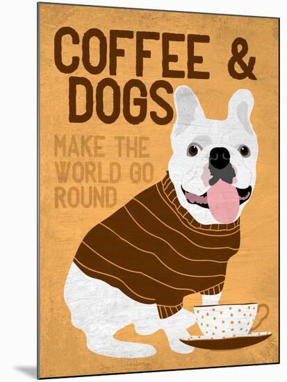 Coffee and Dogs French Bulldog-Ginger Oliphant-Mounted Art Print