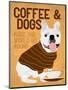 Coffee and Dogs French Bulldog-Ginger Oliphant-Mounted Art Print