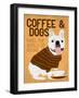 Coffee and Dogs French Bulldog-Ginger Oliphant-Framed Art Print