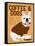 Coffee and Dogs French Bulldog-Ginger Oliphant-Framed Stretched Canvas