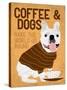 Coffee and Dogs French Bulldog-Ginger Oliphant-Stretched Canvas