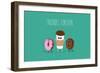 Coffee and Donuts Illustration. Vector Cartoon. Comic Characters.-Serbinka-Framed Art Print