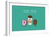 Coffee and Donuts Illustration. Vector Cartoon. Comic Characters.-Serbinka-Framed Art Print