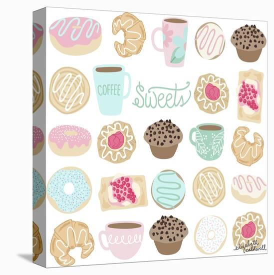 Coffee and Donuts-Elizabeth Caldwell-Stretched Canvas