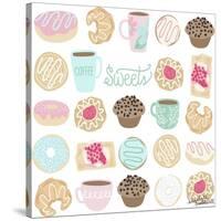 Coffee and Donuts-Elizabeth Caldwell-Stretched Canvas
