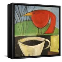 Coffee and Red Bird-Tim Nyberg-Framed Stretched Canvas