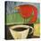 Coffee and Red Bird-Tim Nyberg-Stretched Canvas