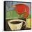 Coffee and Red Bird-Tim Nyberg-Framed Stretched Canvas