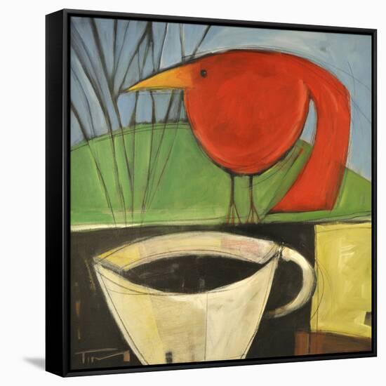 Coffee and Red Bird-Tim Nyberg-Framed Stretched Canvas