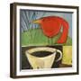 Coffee and Red Bird-Tim Nyberg-Framed Premium Giclee Print