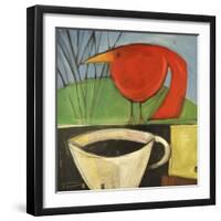 Coffee and Red Bird-Tim Nyberg-Framed Premium Giclee Print