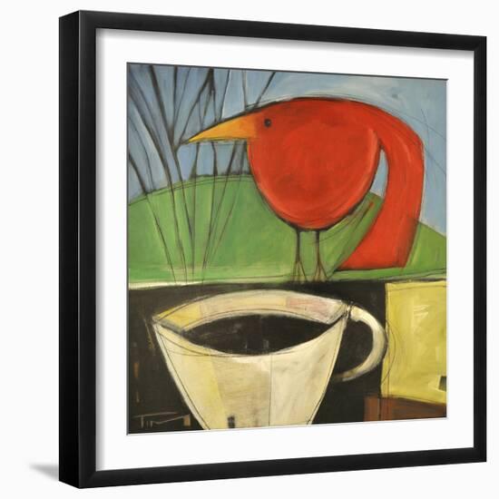 Coffee and Red Bird-Tim Nyberg-Framed Premium Giclee Print