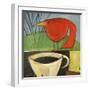 Coffee and Red Bird-Tim Nyberg-Framed Premium Giclee Print