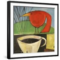 Coffee and Red Bird-Tim Nyberg-Framed Premium Giclee Print