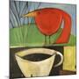 Coffee and Red Bird-Tim Nyberg-Mounted Premium Giclee Print