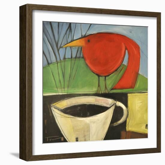 Coffee and Red Bird-Tim Nyberg-Framed Giclee Print