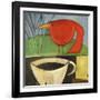 Coffee and Red Bird-Tim Nyberg-Framed Giclee Print