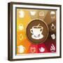 Coffee And Tea Icons-venimo-Framed Art Print