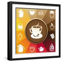 Coffee And Tea Icons-venimo-Framed Art Print