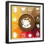 Coffee And Tea Icons-venimo-Framed Art Print