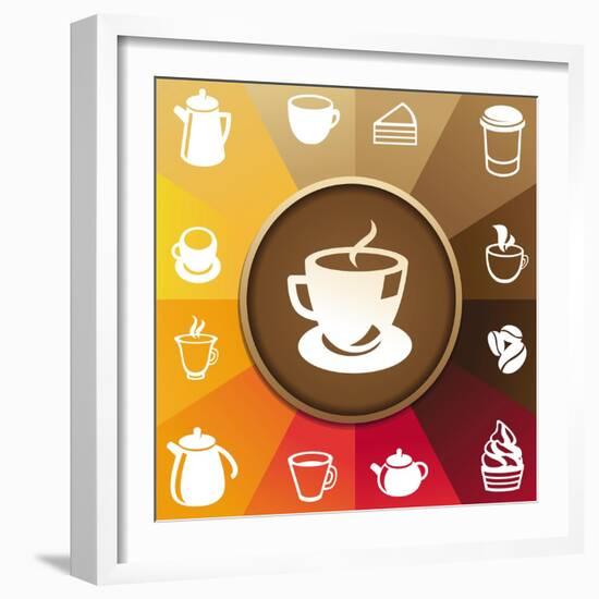 Coffee And Tea Icons-venimo-Framed Art Print