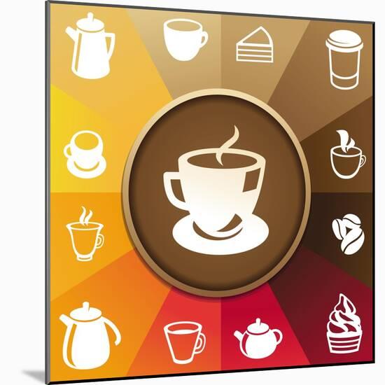 Coffee And Tea Icons-venimo-Mounted Art Print