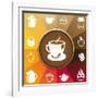 Coffee And Tea Icons-venimo-Framed Art Print