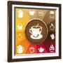 Coffee And Tea Icons-venimo-Framed Art Print