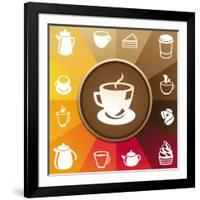 Coffee And Tea Icons-venimo-Framed Art Print