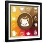 Coffee And Tea Icons-venimo-Framed Art Print