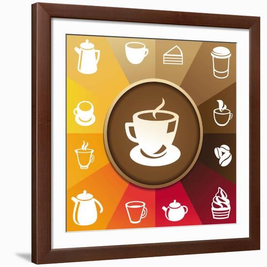 Coffee And Tea Icons-venimo-Framed Art Print