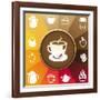 Coffee And Tea Icons-venimo-Framed Art Print