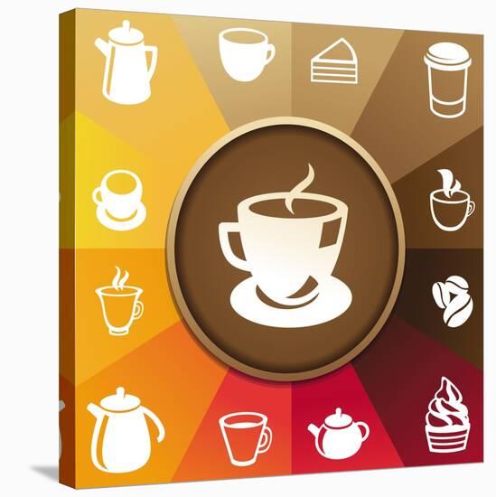 Coffee And Tea Icons-venimo-Stretched Canvas