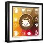 Coffee And Tea Icons-venimo-Framed Art Print