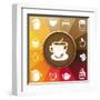 Coffee And Tea Icons-venimo-Framed Art Print