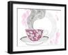 Coffee And Tea Mug With Abstract Doodle Pattern-cherry blossom girl-Framed Art Print